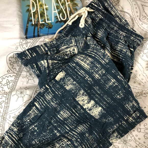 Roxy Pants - Roxy blue/white jogger boho pant.